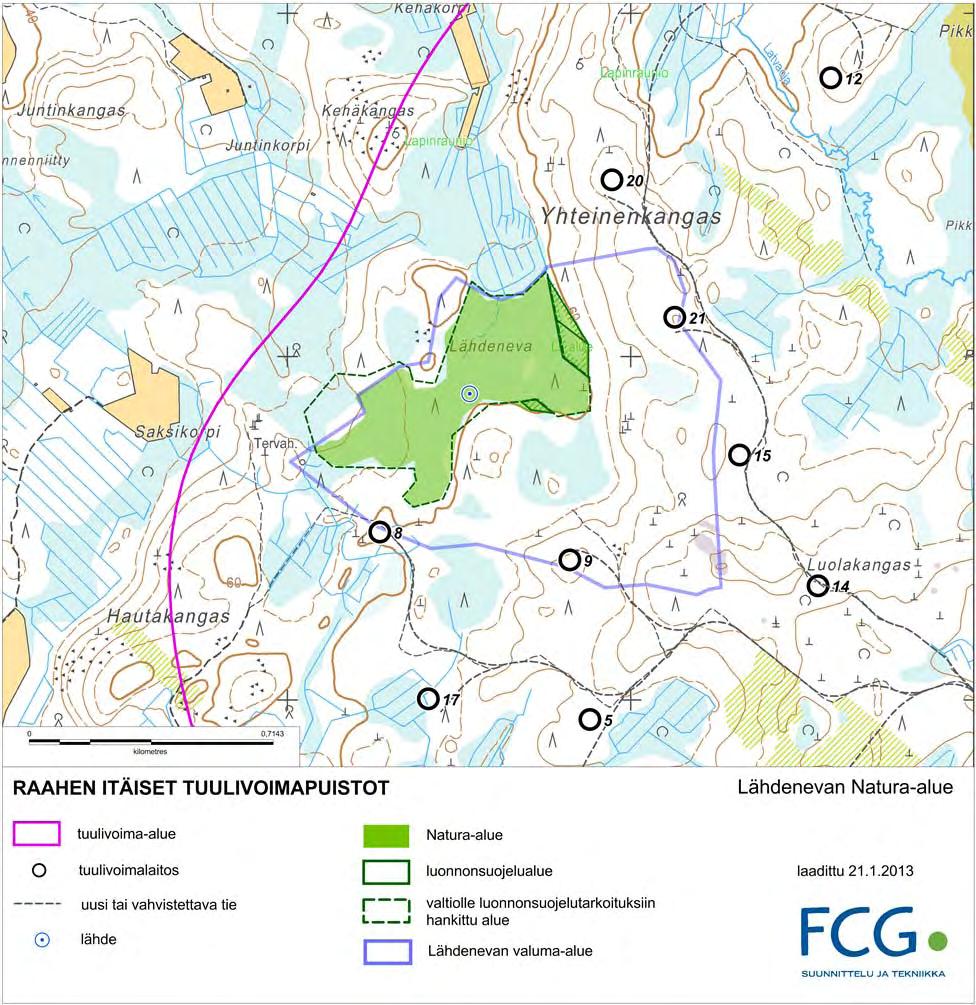 FCG SUUNNITTELU JA TEKNIIKKA OY Raahen itäiset tuulivoimapuistot 63 