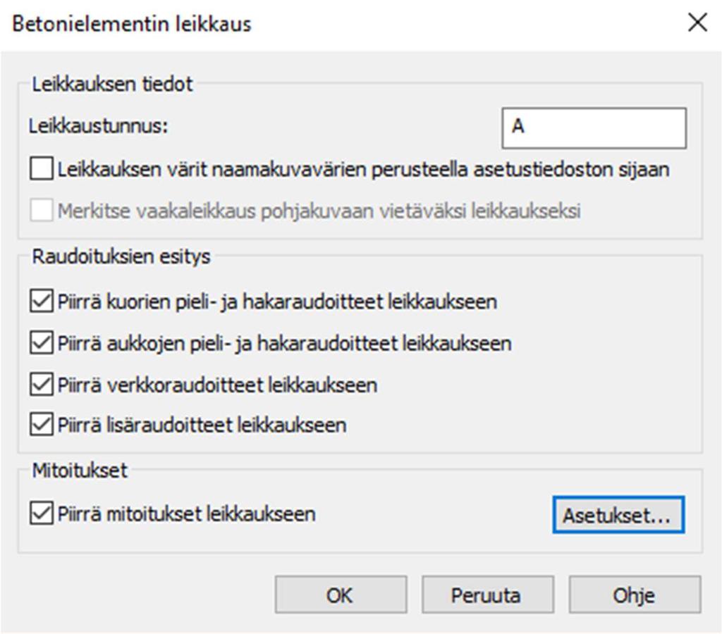 21 pystyleikkaukset ovat keskenään samanlaisia saman kohteen elementeissä. Tällä tavoin saadaan säästettyä aikaa, kun jokaisesta elementistä ei tarvitse generoida samanlaisia leikkauksia. Kuva 5.