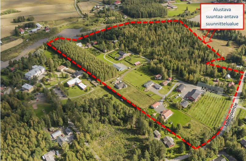 Sivu 17 VIREILLÄ OLEVAT ASEMAKAAVAT Myllytien alueen asemakaava Noin 12 ha:n suunnittelualueesta noin 5,7 ha on rakentunutta aluetta ja noin 6,5 ha on metsätalouskäytössä olevaa metsää.