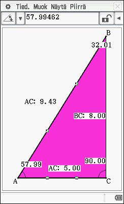 Tehtävä 3. a-kohdan tehtävän voi piirtää Geometria-sovellukseen annetuilla mitoilla.