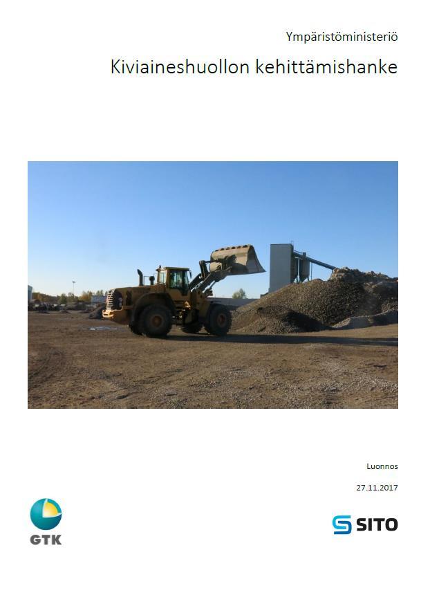 YM:n kiviaineshuollon kehittämishanke 2016-2017 2 Osa hallitusohjelman kiertotalouteen liittyvää kärkihankekokonaisuutta Tarkoituksena edistää resurssitehokkaan kiviaineshuollon
