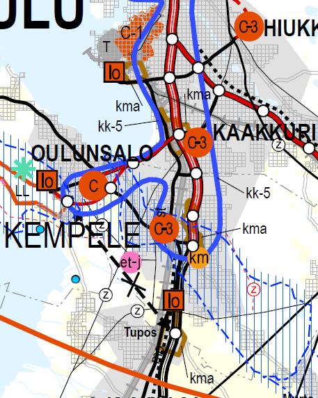 FCG SUUNNITTELU JA TEKNIIKKA OY Loppuraportti 48 (82) 5.3 Oulun seudun vähittäiskaupan suuryksiköt 5.3.1 Kempele: Ylikylä/Zeppelin (km), Zatelliitti-Zeppelin (kma) ja Tupos (kma) Kempele on Pohjois-Pohjanmaan 3.