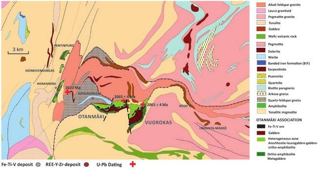 Otanmäen kaivos - Otanmäki Mine Oy suunnittelee avaavansa uudestaan Otanmäen Fe-Ti-V-kaivoksen 2019-2020 välisenä aikana - Otanmäen kaivoksen päätuotteet tulevat olemaan vanadiinipentoksidi,