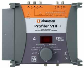 J6608 7559481 PROFILER VHF + Kanavakohtaisesti ohjelmoitava päävahvistin Uusi Profiler VHF+ täydentää tunnettua Profiler-valikoimaa. Kanavakohtainen suodatus ja vahvistus sekä VHF- että UHF-alueilla.