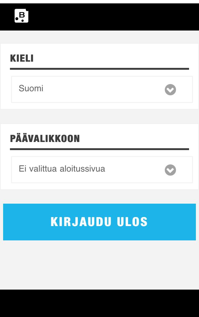 Takaisin päävalikkoon pääset painamalla -ikonia.