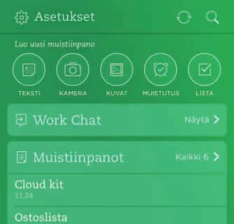 Toiminnot löytyvät kaikista Evernoten versioista, mutta niitä on helpoin käyttää kännykällä.