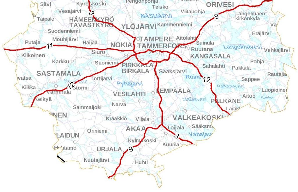 Näistä valtatielle 3 on olemassa aikaisempi varareittisuunnitelma Tampereelta etelään sekä valtatieltä 9 koko suunnitteluosuudelta.