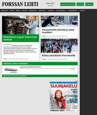 FORSSANLEHTI.FI 3. 2. 1. Forssan Lehden verkkolehti forssanlehti.fi tarjoaa sanomalehden vahvuudet ja luotettavan mediaympäristön myös verkossa. Forssanlehti.