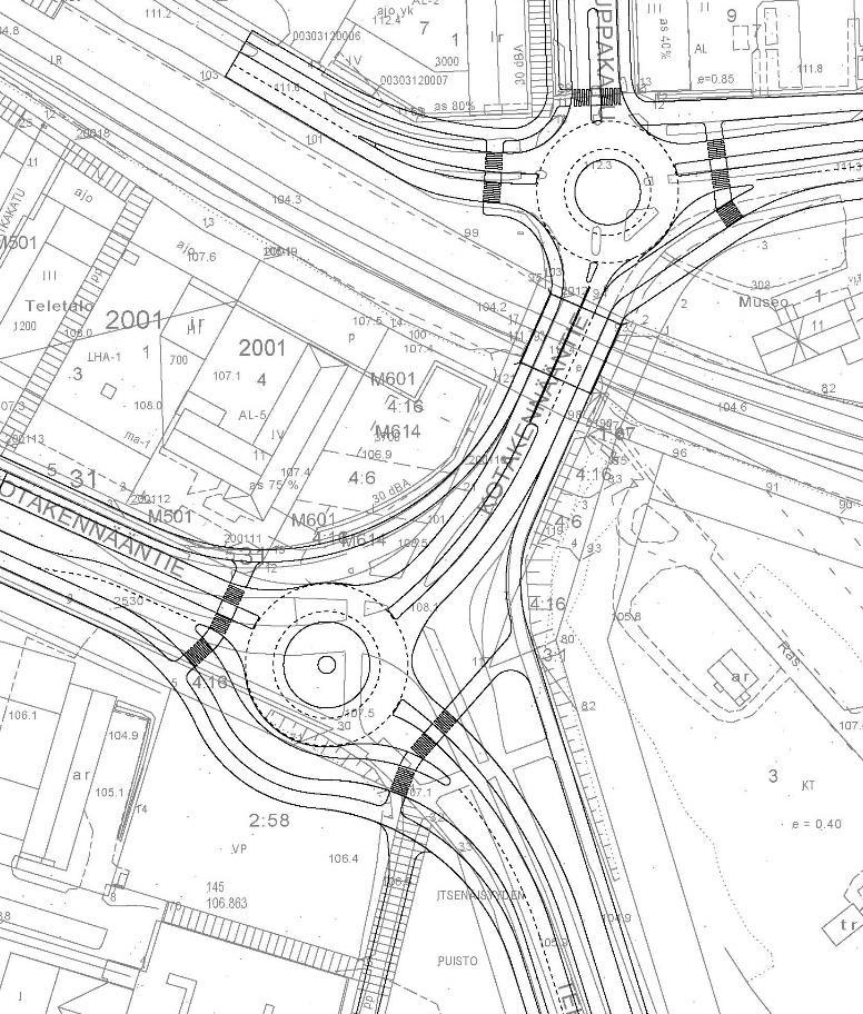 Viiskulman risteysalueella kiertoliittymä. Tekninen lautakunta päätti 4.2.2015 valita kiertoliittymän parempana vaihtoehtona.