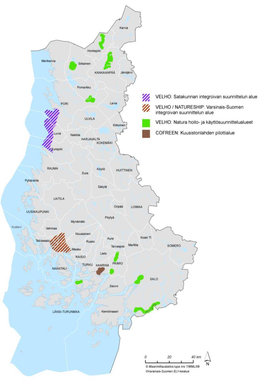 Suunnittelukohteet Satakunnassa Esiselvitys Satakunnan rannikolta Paikkatietoaineistojen ja maastokäyntien avulla kartoitettu ruovikoiden ja merenrantaniittyjen sijaintia, laajuutta ja laatua Ruo on