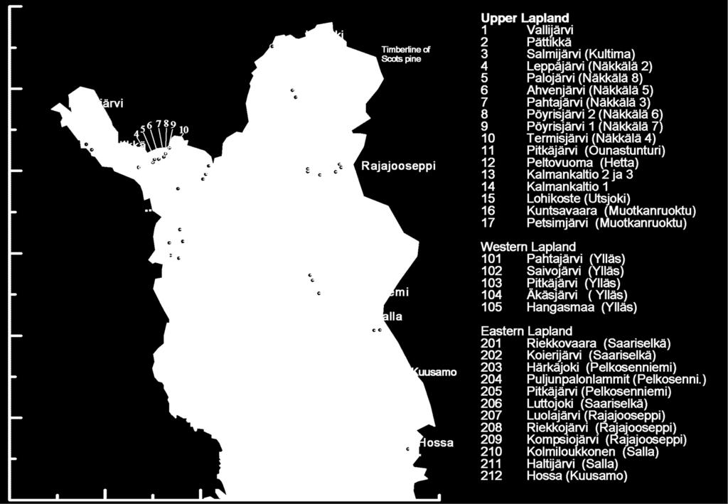 Metlan keräämiä Lapin pitkän lustosarjan