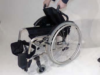 Pyörätuolin nostamiseksi tulee tarttua vain kiinni hitsatuista tai ruuvatuista rungon osista (sivurungosta tukipyörien yläpuolelta ja selkänojan putkiin ruuvatuista kahvoista vaihtoehtoisesti voidaan