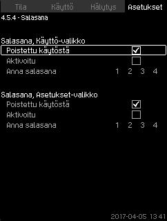 Päivämäärä asetetaan tässä muodossa: päivä, kuukausi ja vuosi. Kellonaika voidaan asettaa 24 tunnin muodossa, josta näkyvät tunnit ja minuutit. Esitystapoja on kolme.