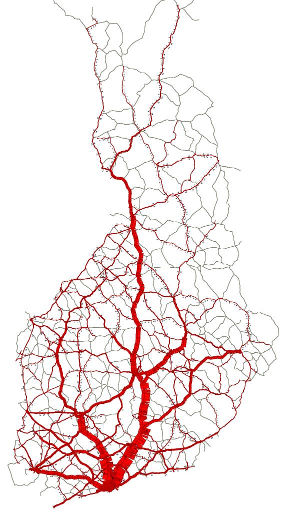 18 Elintarvikkeet Elintarvikkeiden kuljetukset ovat pääasiassa kuljetuksia satamista ja tuotantolaitoksilta (mm.