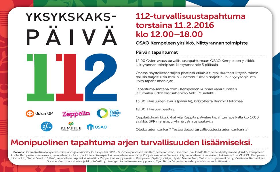 VIRKISTYSUIMALA Lehmikentäntie 2, 90450 Kempele Palvelupiste, p. 050 3169 406 Valvomo, p. 044 4972 261 AUKIOLOAJAT Maanantai 12.00 21.00 Tiistai, keskiviikko, torstai 6.30 21.00 Perjantai 9.00 20.