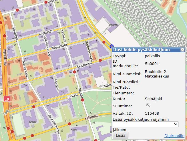 Suuntima osoittaa suunnan, johon pysäkkiä käyttävä linja jatkaa pysäkiltä. Suuntiman avulla voi päätellä oikean pysäkin, mikäli vaihtoehtoja on useita.