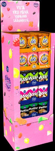 reklamen 61 % ansåg att budskapet var tydligt Tutti Frutti ja Remix makeishyllyn TOP2-brändit ** Fazer Tutti Frutti 7,6 Fazer Remix 6,8 Cloetta TV Mix 6,8 Fazer Pantteri 4,6 Cloetta Malaco Aakkoset
