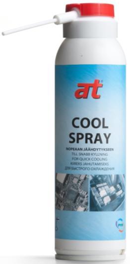 2700 AT Cool Spray Kylmäspraytä suositellaan käytettäväksi kun halutaan saada nopea lämpötilanlasku. Hyvä teknisten vikojen ja häiriöiden paikallistamisessa sekä oiva apu mm.