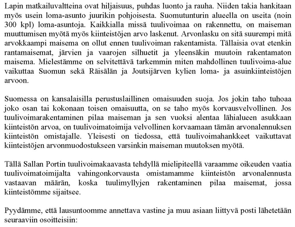 FCG SUUNNITTELU JA TEKNIIKKA OY PORTIN TUULIVOIMAPUISTON YLEISKAAVA 41 (44) Yksityishenkilön yhteystiedot on poistettu.