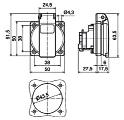DOMESTIC PANEL MOUNTING SOCKET OUTLETS 16A/ 250V ~ VDE 0620 Proteton egree IP54, IP67 Belgn/ Frenh Erthng System Type E Domest Pnel