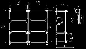 89128 4 omest sokets 16A, 230V ~ 3 CEE sokets 16A, 400V, 5p Fuse: 4 Neoze D01, 1p 3 Neoze D01, 3p Cle entry t top n ottom: eh wth 1x M12, 1x M20, 2x M40 or 2 les up to 5 x 25 mm 2 DUO Orer no.