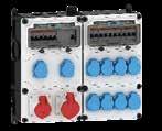 890083 4 omest sokets 16A, 230V ~ 1 CEE soket 16A, 400V, 5p 1 CEE soket 32A, 400V, 5p 1 CEE soket 63A, 400V, 5p 1 oule t soket RJ45 CAT6 IP55 Fuse: 4 C-type MCBs 16A, 1p 1 C-type MCB 16A, 3p 1 C-type