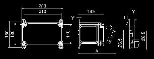890920 1 omest soket 16A, 230V 1 CEE soket 16A, 400V, 5p Cle entry t top n ottom: eh wth 1x M12, 1x M20, 2x M25 or 1 le up to 5 x 4 mm 2 30 MB 207 Dmenson o enlosure: 260 x 230 mm Housng me o