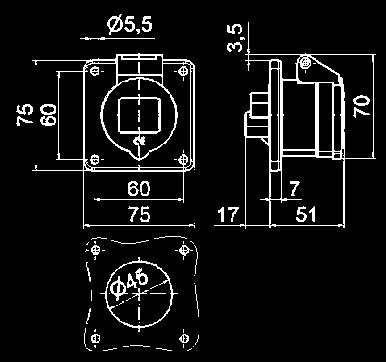 : Type 13070 4 MB 74 Pnel Mountng Soket Outlet Srew
