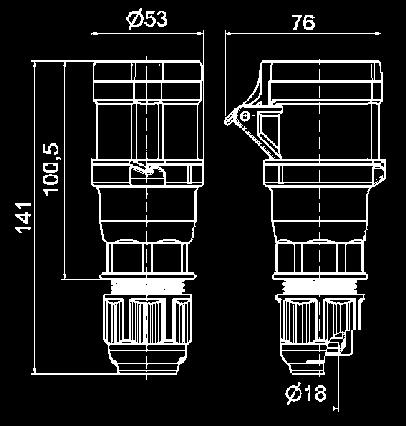 CEE plug 16A/230V/3p to Domest sokets 16A/230V~ Germn erthng system type F 8615 10 CEE plug 16A/230V/3p to Domest sokets 16A/230V~ Belgn/Frenh erthng system