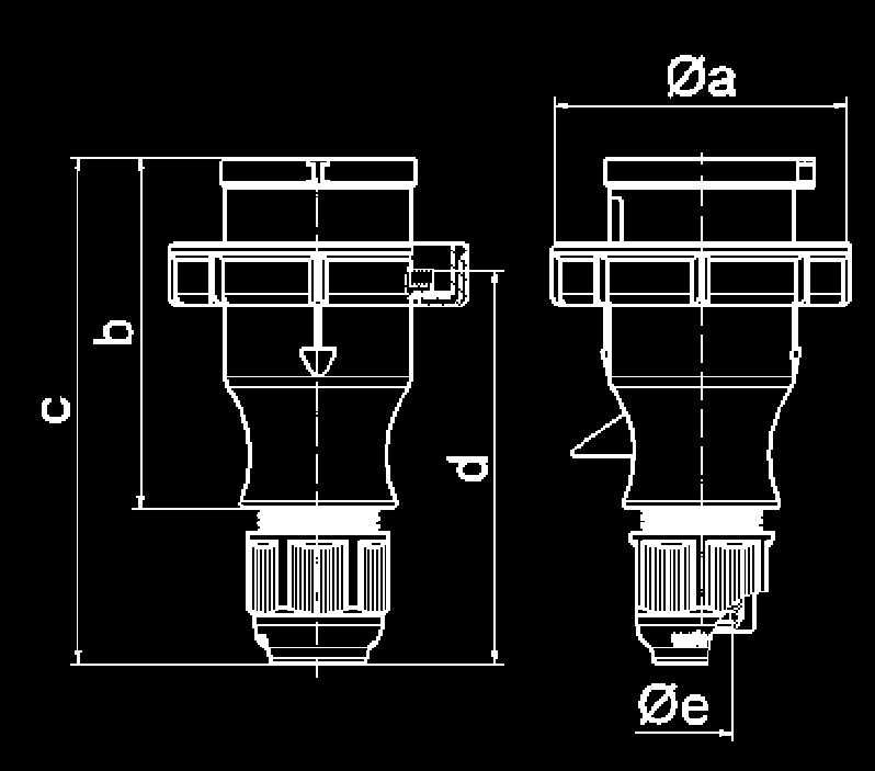PLUGS AND SOCKETS wth Srew Termnls IEC 60309-1/2, EN 60309, VDE 0623, IP67 Plug wth Mult-Grp Srew termnls One-pee enlosure Spel gln, smultnous le gln n sel 16 3 21000-TLS 21001-TLS 21002-TLS