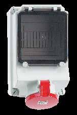 SURFACE MOUNTING SOCKET OUTLETS, use IEC 60309-1/2, EN 60309, VDE 0623 Enlosure, wnow n soket nsert me o hgh-gre plst Sure Mountng Soket Outlet Wth Dn rl 7 moules 63A wth ox termnls n Kontex ontt