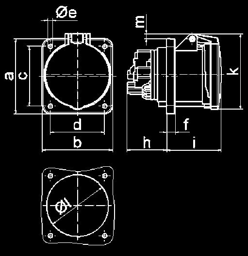 : Type 136 4 MB 8 e ø h k l ø m Con. mm 2 mn Con. mm 2 mx 63 63 63 3 4 5 107.0 107.0 107.0 100.0 100.0 100.0 85.0 85.0 85.0 77.0 77.0 77.0 6.5 6.5 6.5 12.0 12.0 12.0 56.