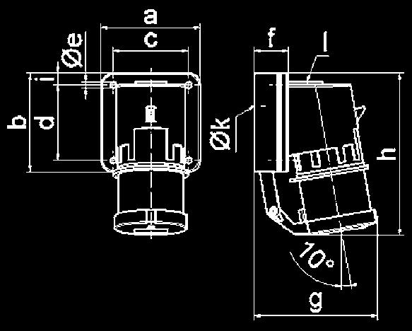 SURFACE MOUNTING APPLIANCE INLETS IEC 60309-1/2, EN 60309, VDE 0623 Sure Mountng Applne Inlet Srew termnls Wth hnge l 16 5 2469 2470 2471 10 270 32 3 24335 24017 10 335 32 4 24018 24019 10 330 32 5