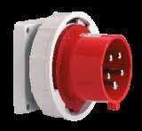APPLIANCE INLETS WITH FLANGE, strght IEC 60309-1/2, EN 60309, VDE 0623 Proteton egree IP67 Applne Inlet wth Flnge Srew termnls Hgh-temperture-resstnt ontt rrer Proteton egree IP67 (I use, retnng nose