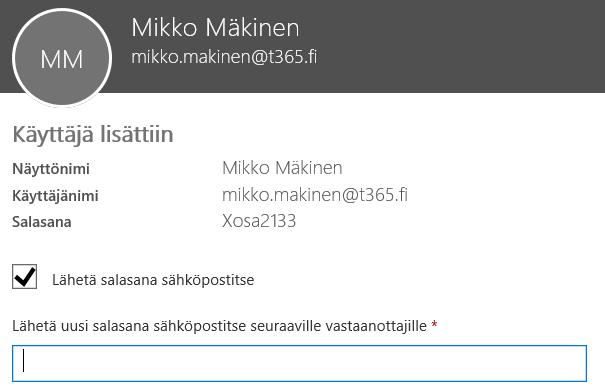 Elisa Oyj Elisa Toimisto 365 10 (13) 3. Mikäli käyttöön otetaan sähköpostipalvelu (Exchange Online) muodostetaan käyttäjän sähköpostiosoite käyttäjätunnuksen perusteella. 4.