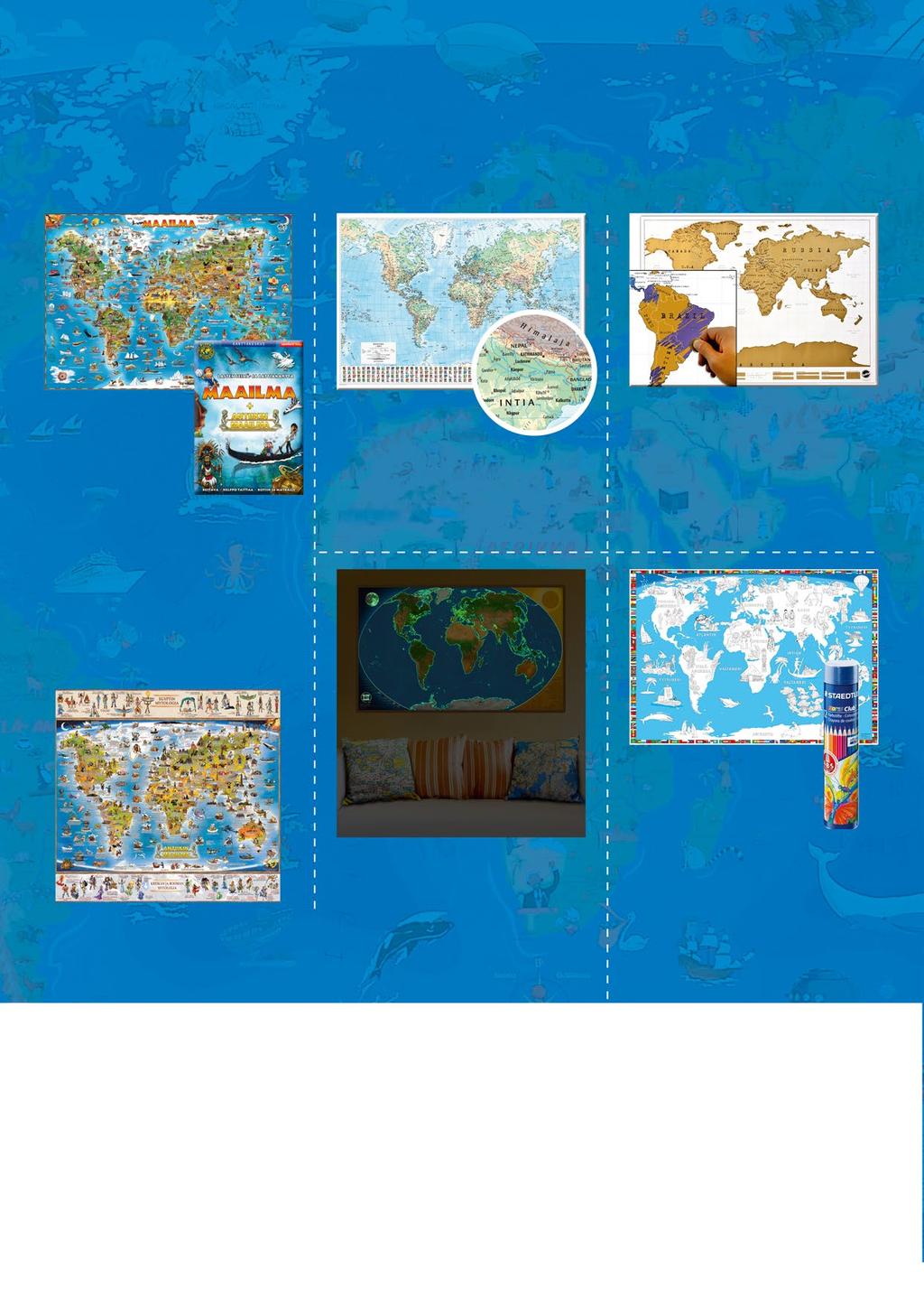 Seinäkartat 30 Seinäkartoilla maailma järjestykseen Karttakeskuksen valikoimissa on runsaasti seinäkarttoja sekä Suomesta että maailmalta.