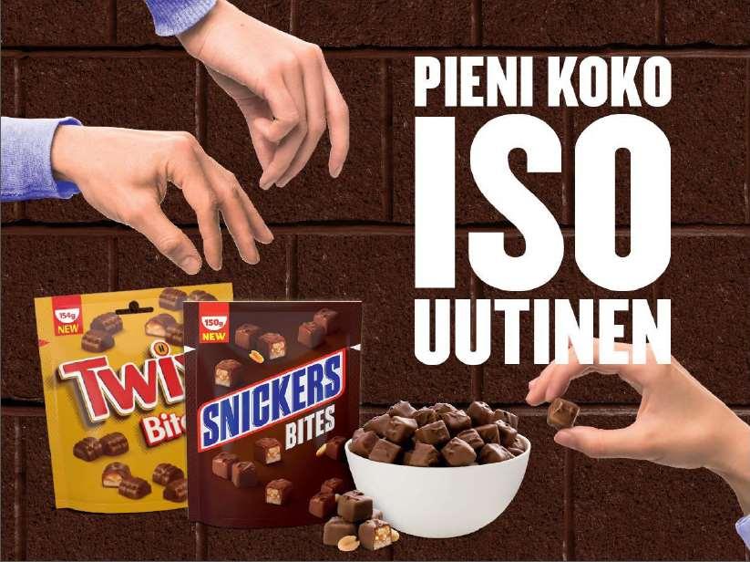 150g Snickers ja 154g Twix