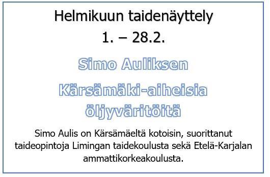 Tarkemmin hakumenettelyistä yhteispalvelupisteen ilmoitustaululla olevasta ilmoituksesta ja kunnan nettisivuilta kuulutukset osiossa. RETKI VUOKATTIIN LAUANTAINA 3.