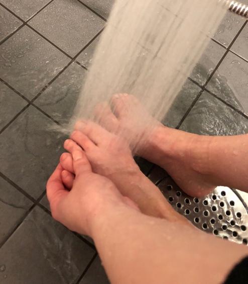 haalealla vedellä, käytä