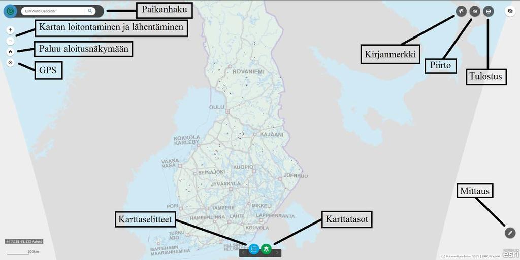 Palveluun pääsee myös QR-koodilla mobiililaitteella: Lisäksi karttatasoja on mahdollista ottaa käyttöön yksittäisinä karttatasoina osaksi omaa paikkatietojärjestelmää.