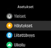 Palaa valikkoon pyyhkäisemällä oikealle