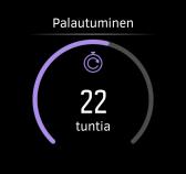 3.27. Palautumisaika Palautumisaika on arvio siitä, paljonko aikaa (tunteina) keho tarvitsee palautuakseen harjoituksen jälkeen.