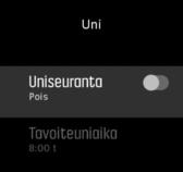 Jos eksyt liian kauas reitiltä korkeusnavigointia käyttäessäsi, kello näyttää korkeusprofiilinäytössä Pois reitiltä -viestin.