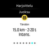 Vieritä harjoittelutietonäkymään pyyhkäisemällä ylös tai painamalla alapainiketta. 2.