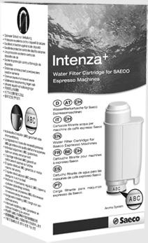 Vesisuodatin "INTENZA+" (Lisävaruste) SUOMI 11 Vesisuodatin INTENZA+ voi parantaa veden laatua. Suodattimen INTEN- ZA+ käyttö ehkäisee kalkin muodostumista ja takaa voimakkaan aromin espressokahviin.