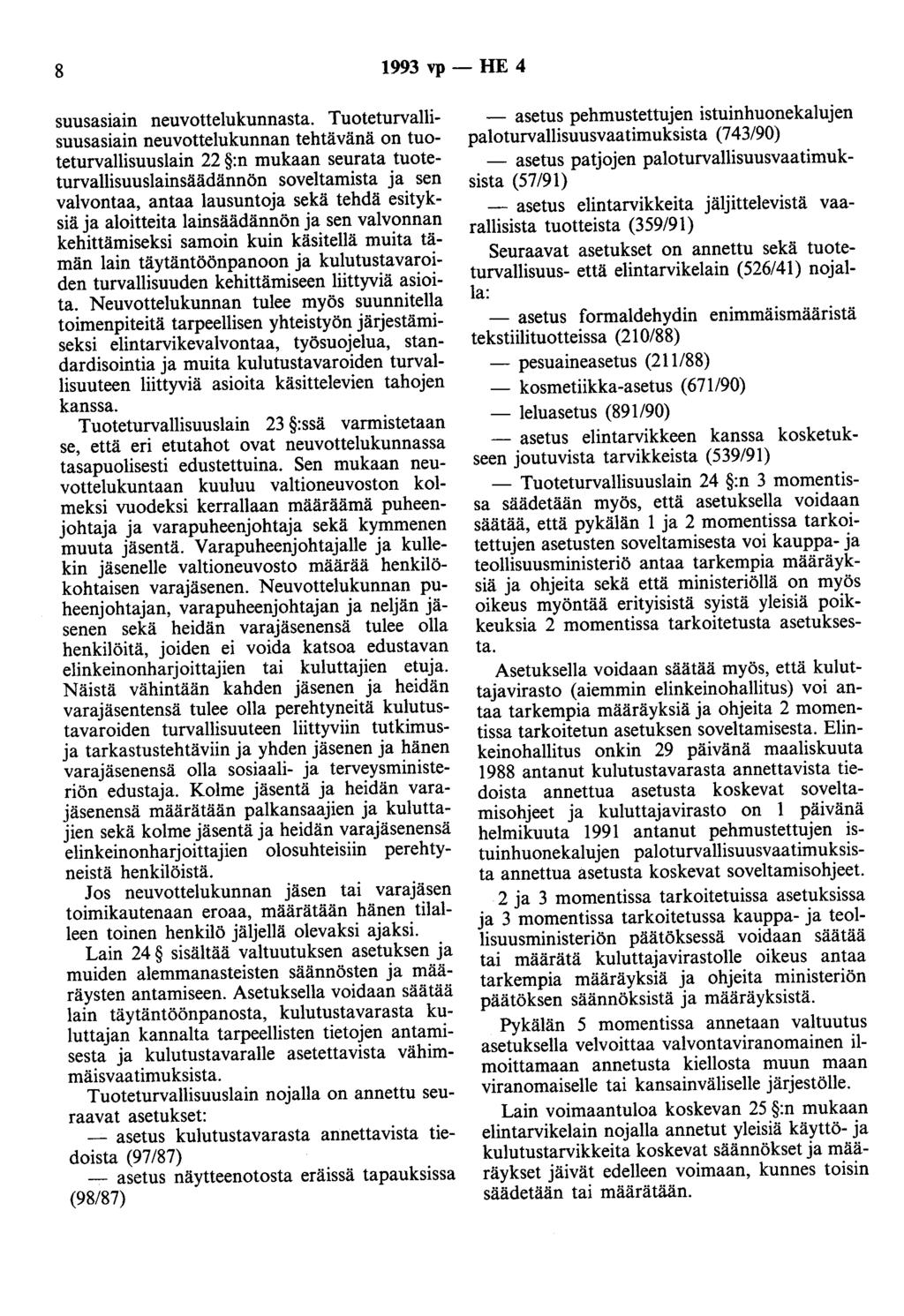 8 1993 vp- HE 4 suusas1am neuvottelukunnasta.