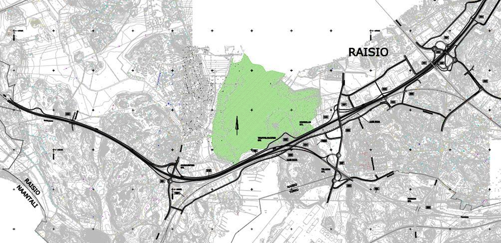 Raisio Hankevaihtoehdossa VE2 toteutetaan vaihtoehdon VE1 tavoin melusuojaukset muun muassa Katteluksen asuinalueen kohdalle sekä ekologisena yhteytenä toimiva risteyssilta Satulavahantielle.