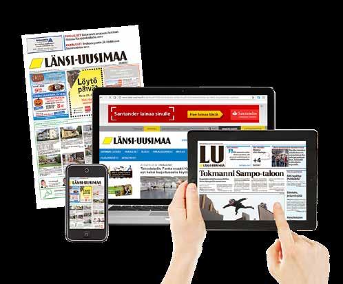 TAVOITAMME 38 000 eri lukijaa lehti + verkko ILMESTYMISPÄIVÄT Lehti ilmestyy kuusi kertaa viikossa, maanantai
