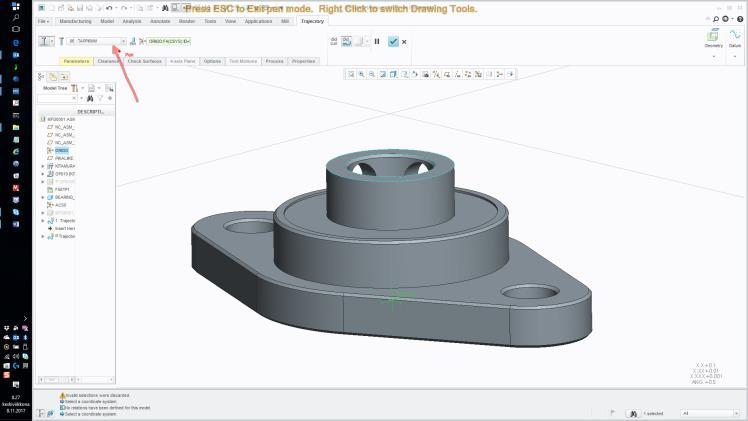 Tee uusi trajectory milling työstörata työkalulle Tappi6mm.