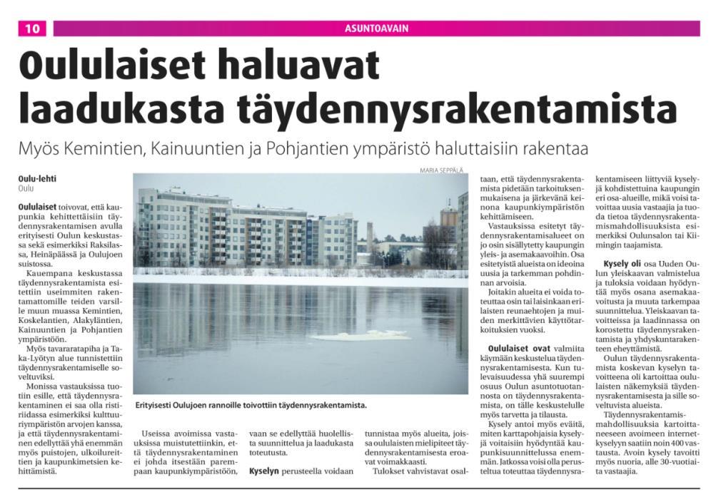 TÄYDENNYSRAKENTAMINEN JA KAUPUNGIN